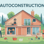 illustration autoconstruction famille planifiant maison