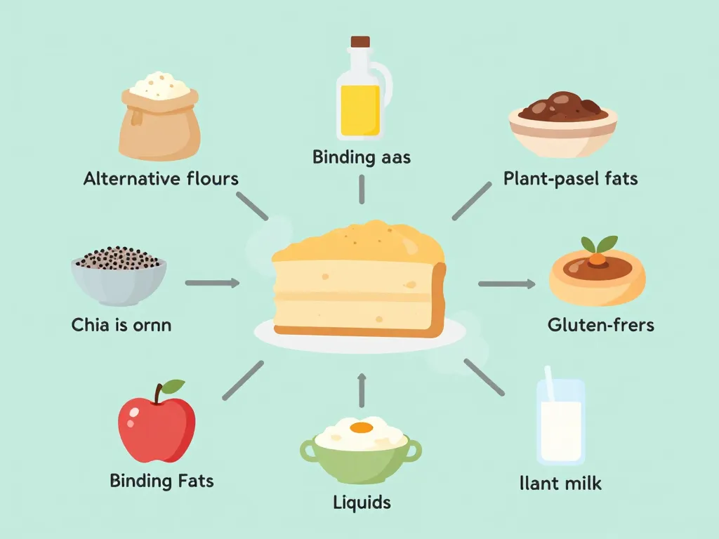 diagramme ingrédients clés gateau vegan sans gluten