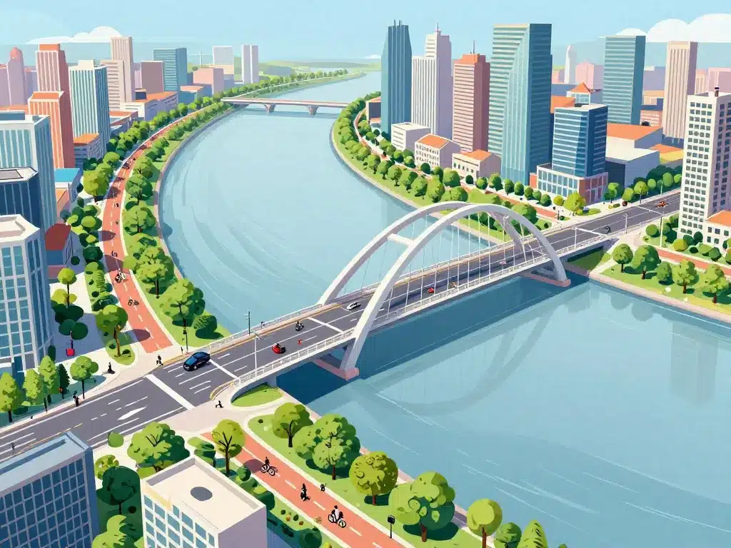 vue du pont jean jacques bosc et transformations urbaines