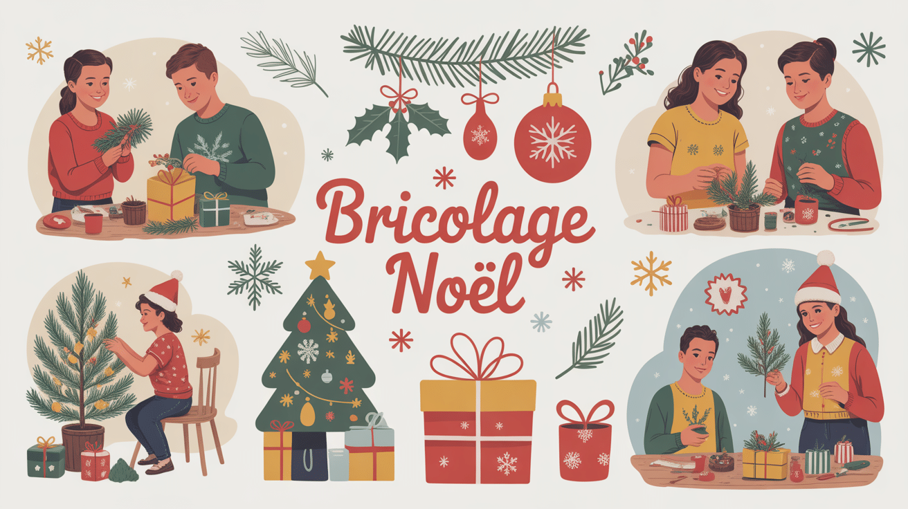 bricolage noel en famille autour du sapin diy