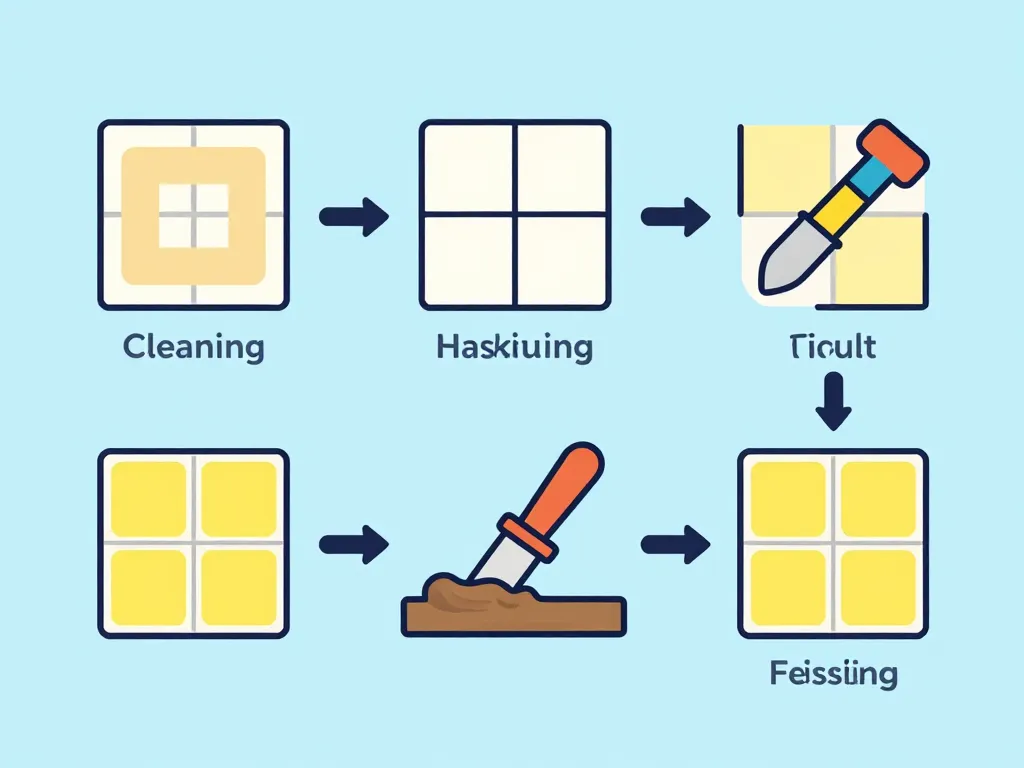 étapes clés refaire un joint de carrelage sans enlever l'ancien diagramme