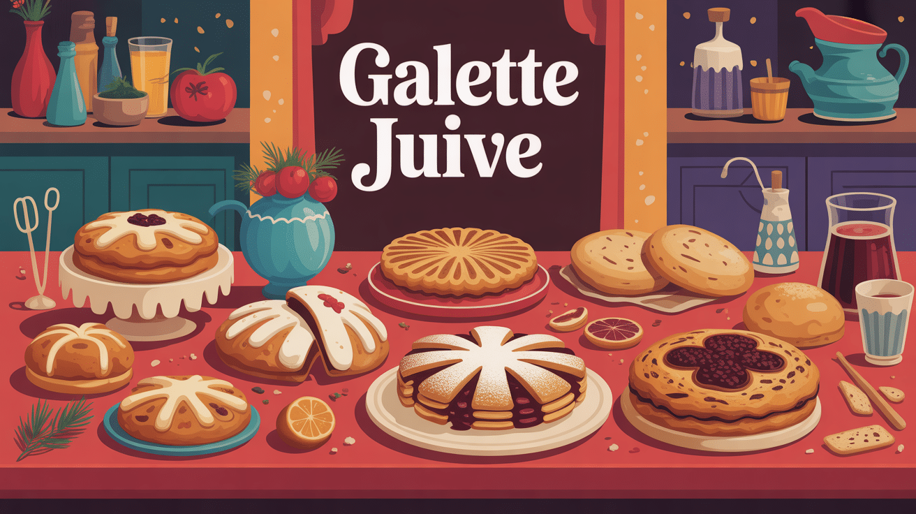 assortiment galette juif tradition sur table fête