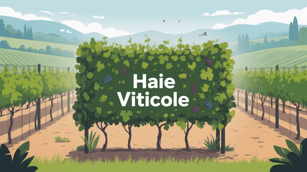 Illustration haie vigne écologique sur vignoble