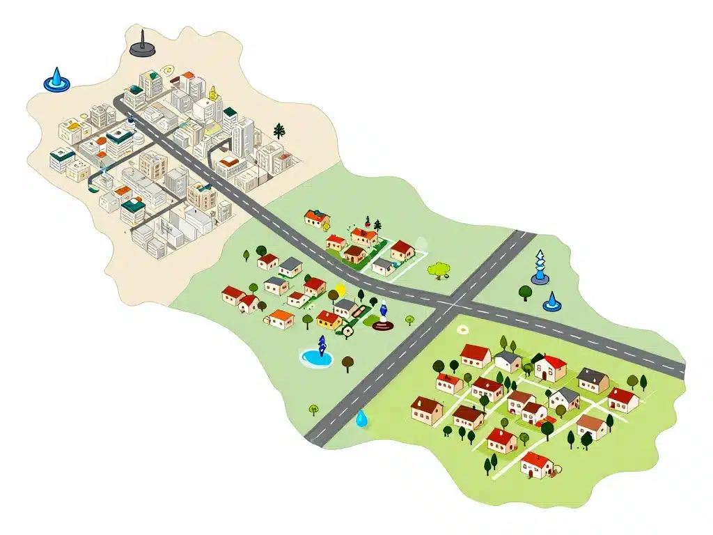 Diagramme emplacement maison Mali quartiers zones