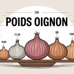 poid 1 oignon plusieurs tailles sur balance cuisine