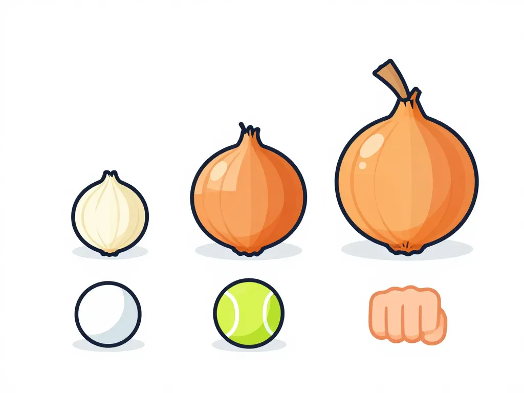 poid 1 oignon comparatif petite moyenne grosse taille