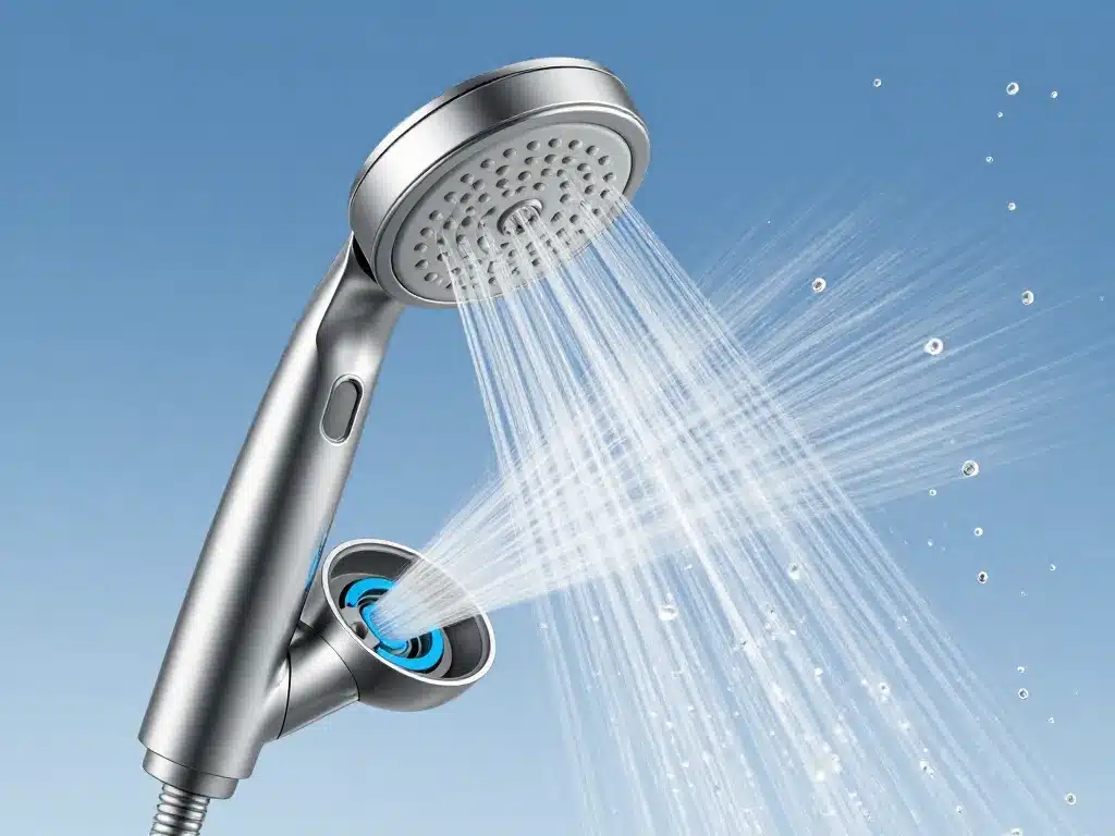 schéma pommeau de douche haute pression transformation jet eau