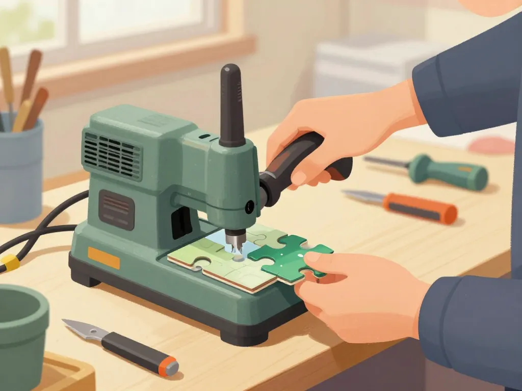 entretien scie sauteuse racetools dans atelier lumineux