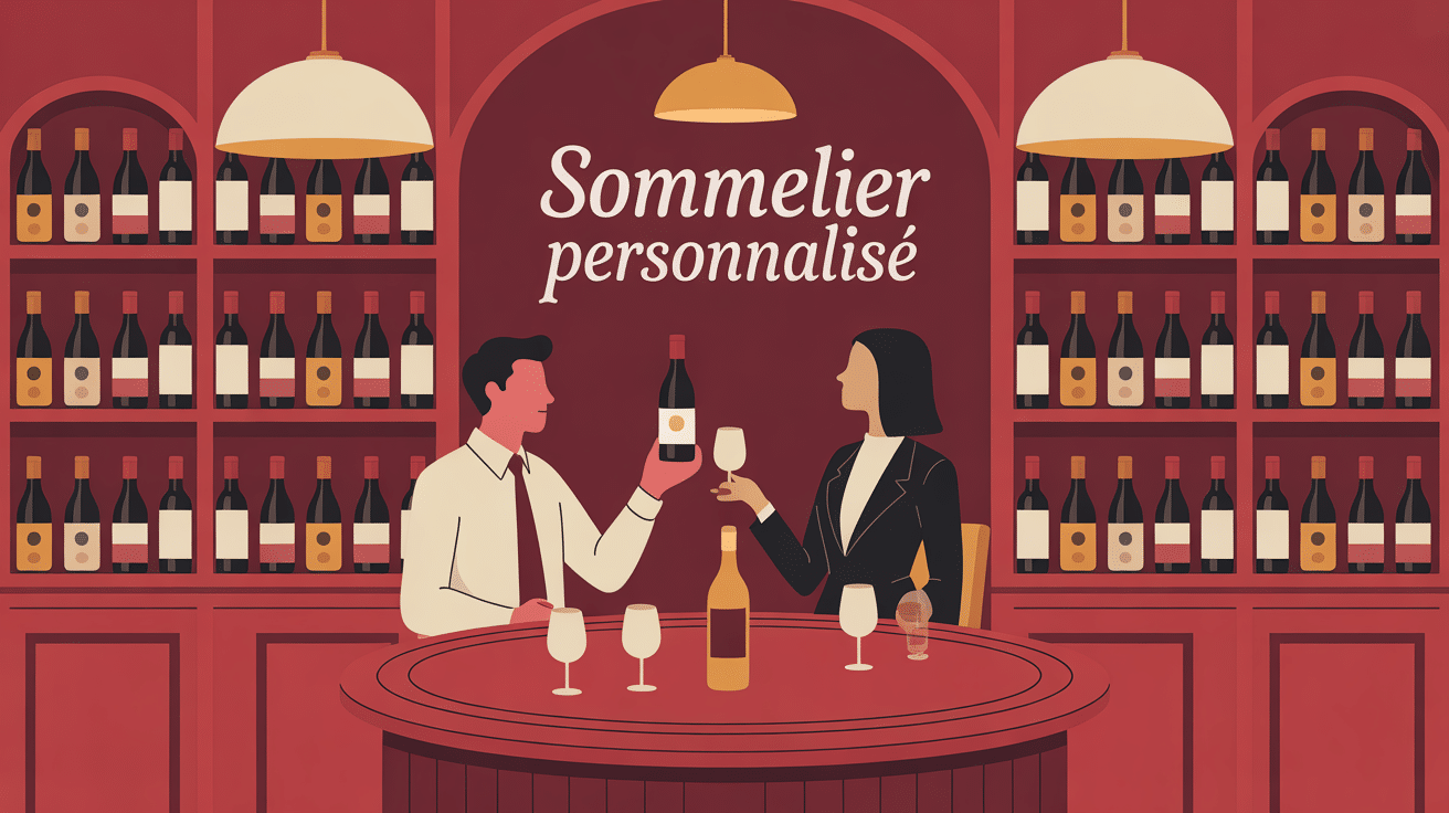 illustration sommelier personnalisé table dégustation