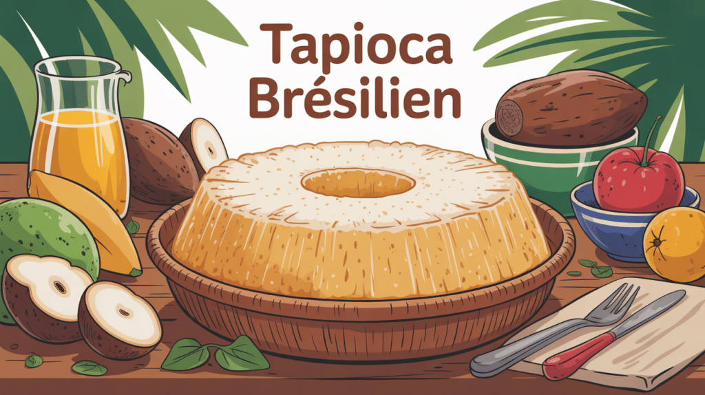 tapioca bresilien sur table avec ingredients