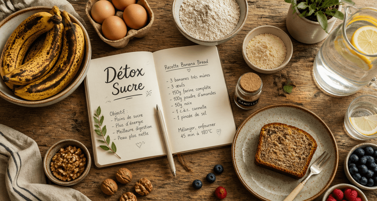 10 conseils pour se desintoxiquer du sucre avec ingrédients naturels et carnet détox