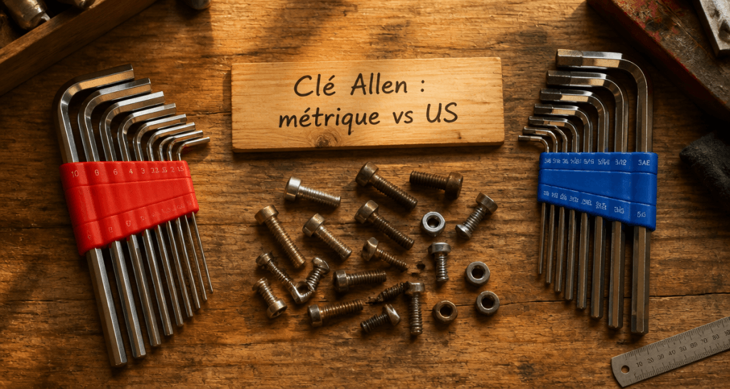 Clé Allen américaine différence jeux métrique et US sur établi