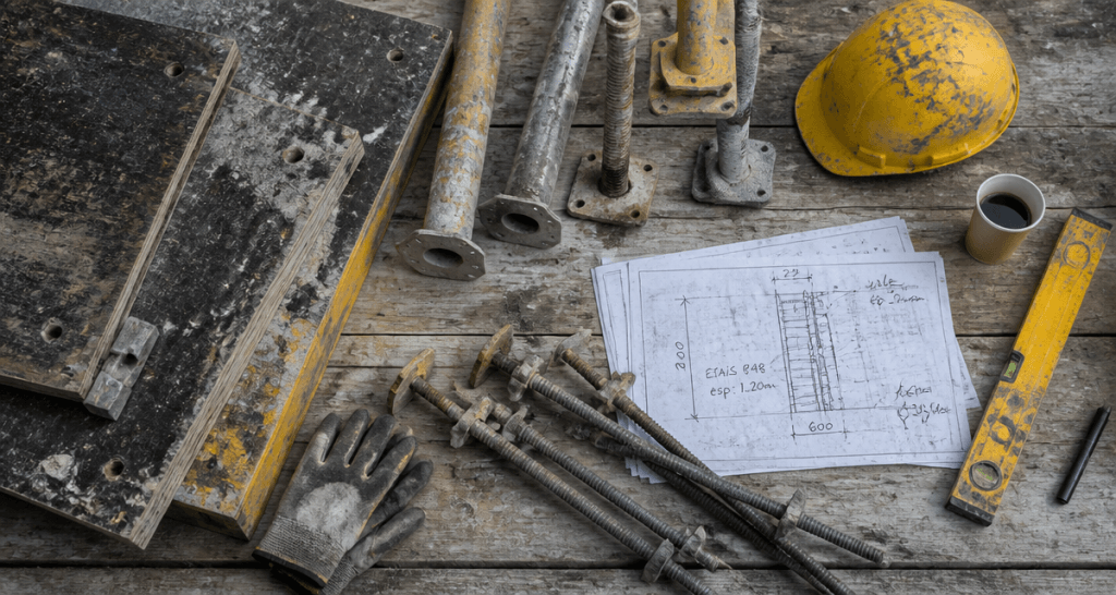 coffrage mur établi outils chantier