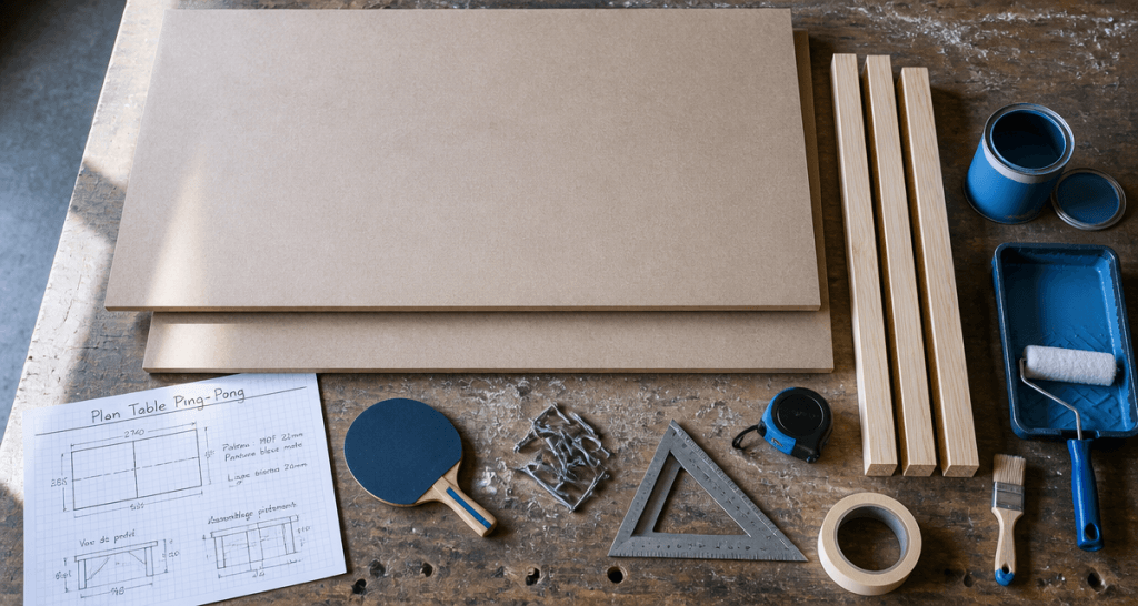 fabriquer une table de ping pong matériel et plan