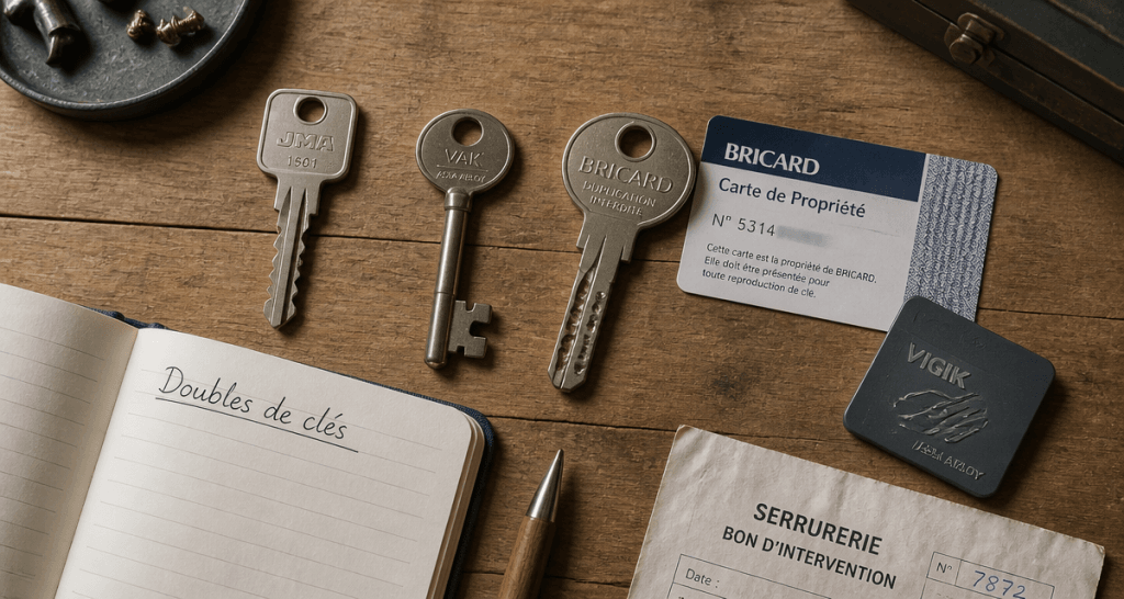 Faire des double de clé différents types carte propriété