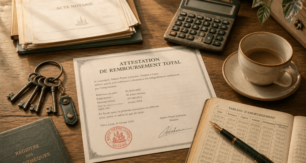j ai fini de payer mon credit immobilier attestation remboursement