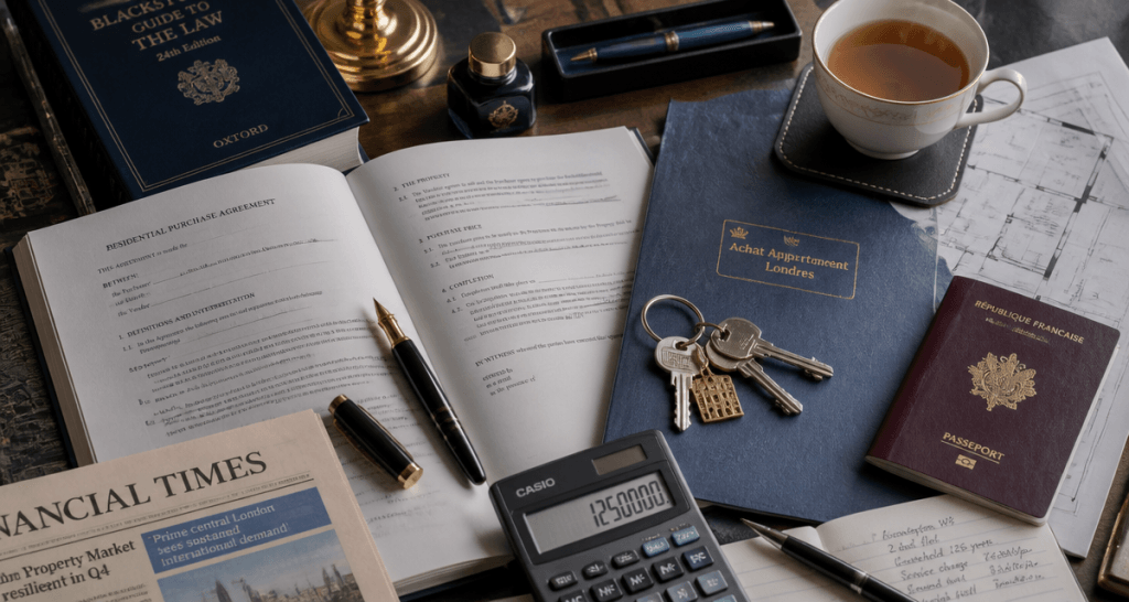 Londres achat appartement bureau contrats clés