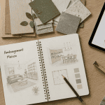 mon amenagement maison flat-lay bureau materiaux