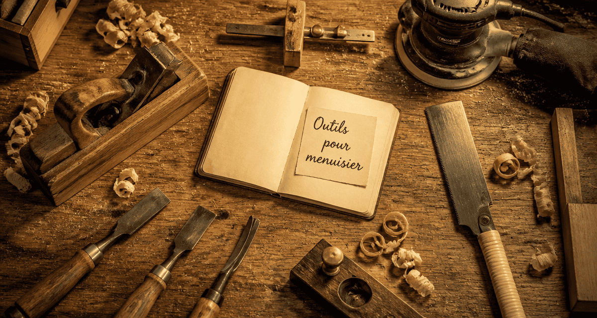 outils pour menuisier sur établi