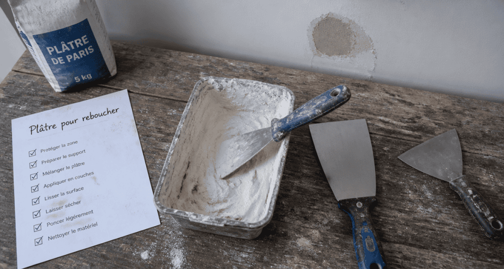 platre pour reboucher outils mur