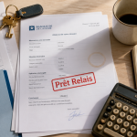 quel est la meilleure banque pour le prêt relais, bureau, documents, clés, calculatrice