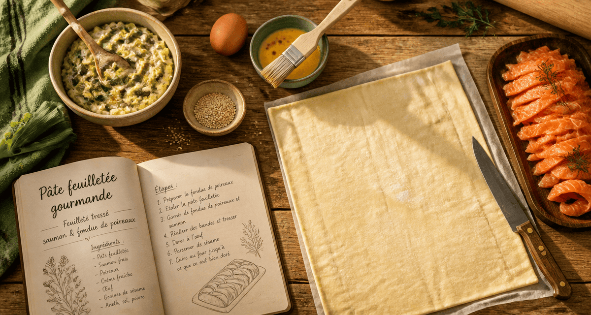 recette avec de la pate feuilletee saumon poireaux