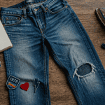 Réparer un trou dans un jean sans machine à coudre, outils et patchs