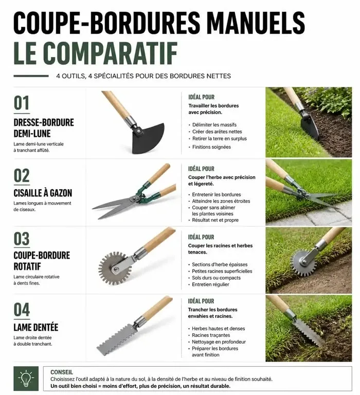 Comparatif des différents modèles de coupe-bordure manuel pour jardin