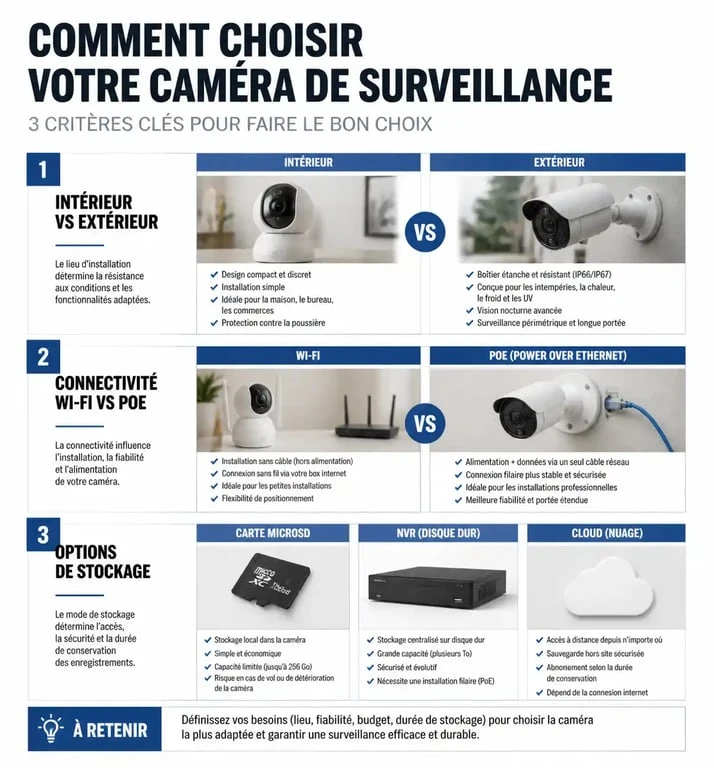 Infographie comparative pour choisir sa caméra de surveillance
