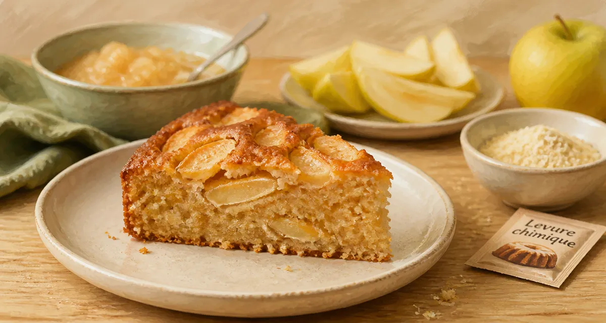 Gâteau aux pommes sans sucre pour diabétique, moelleux IG bas