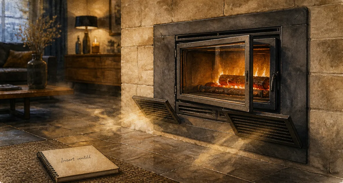 Insert avec ventilateur fonctionnement : diffusion de chaleur rapide
