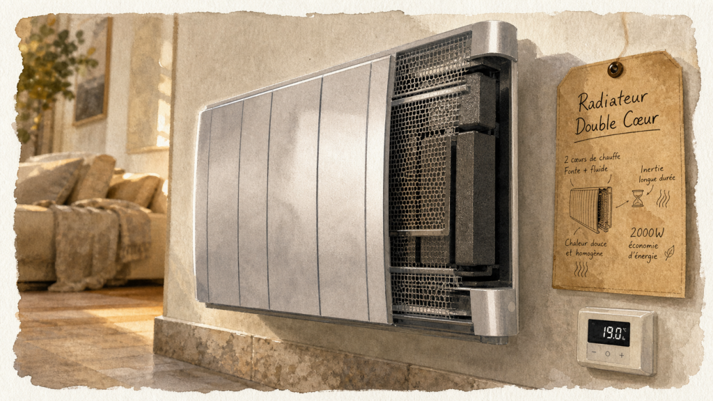 Meilleur radiateur double cœur de chauffe 2000W, confort et économies