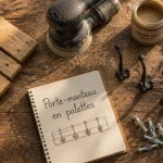 porte manteau palettes sur établi avec outils