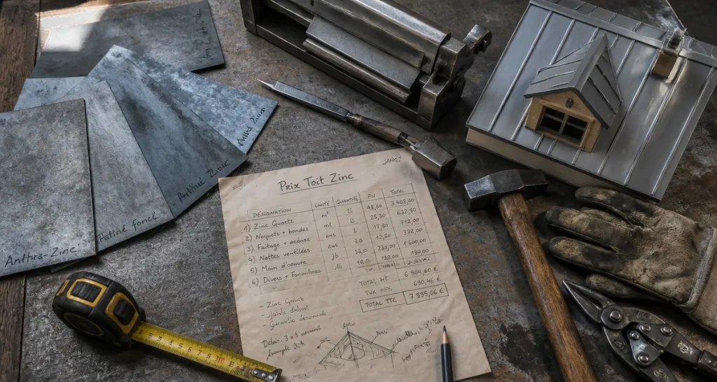 prix d un toit en zinc devis outils