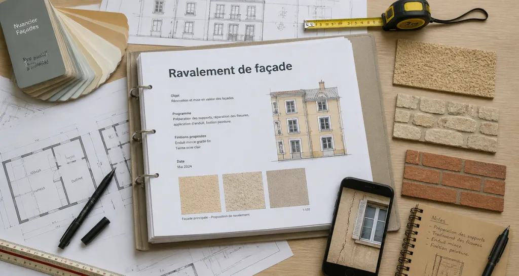 ravalement de façade tous les combien plans architecte et échantillons