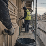 Ravalement paris sur façade avec échafaudage à Paris