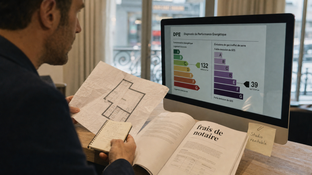 Acheter studio Paris : agent immobilier, DPE et frais de notaire pour sécuriser l’investissement