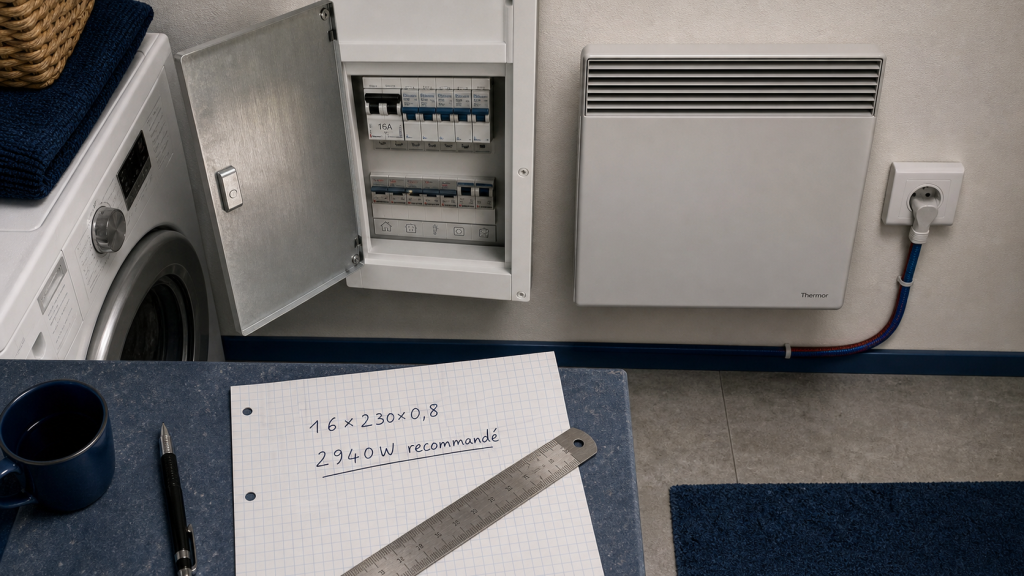 Combien de radiateur par disjoncteur 16A : circuit dédié 2940 W