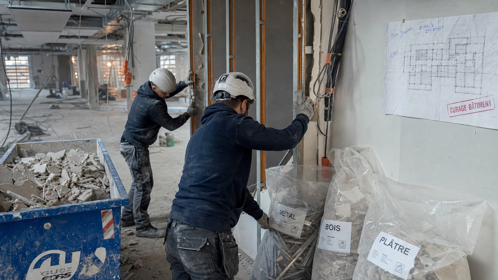 curage batiment : retrait cloison non porteuse en rénovation