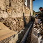 Drainage maison ancienne prix : tranchée drainante le long des fondations