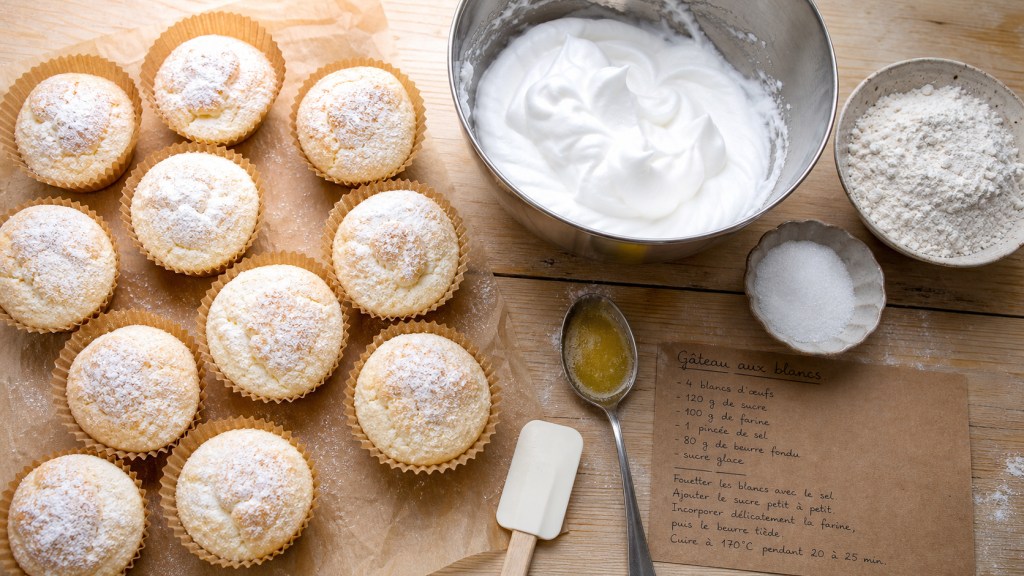Gateau avec blancs d'oeufs moelleux