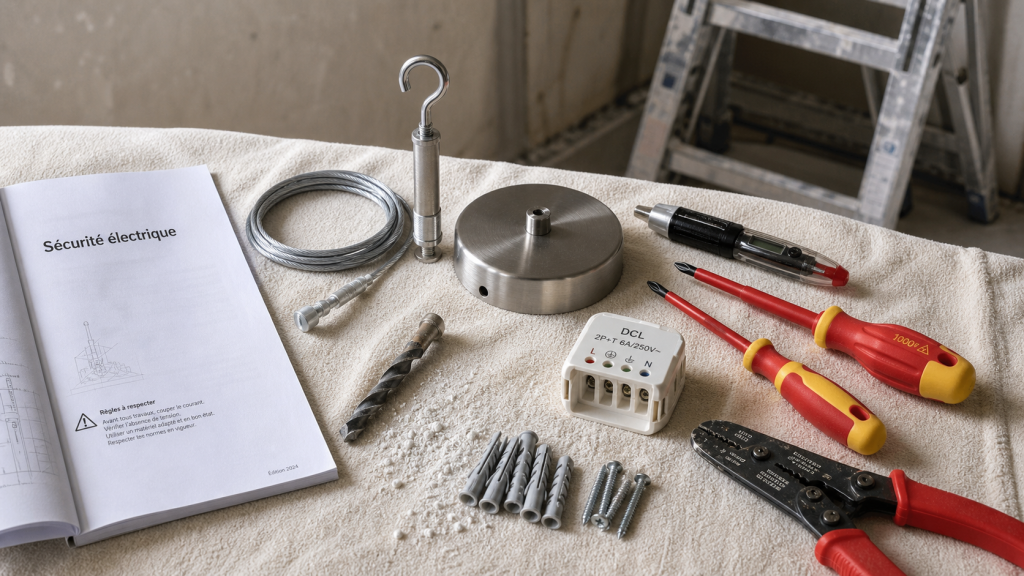 Installer luminaire plafond : sécurité électrique et fixations au plafond