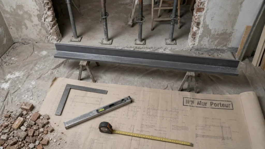 Mur porteur IPN prix : ouverture chantier, équerre et IPN acier