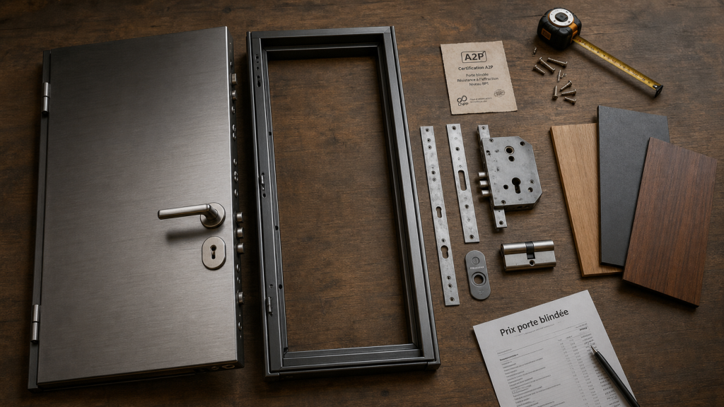 Porte blindée appartement prix : serrure multipoints et vantail acier
