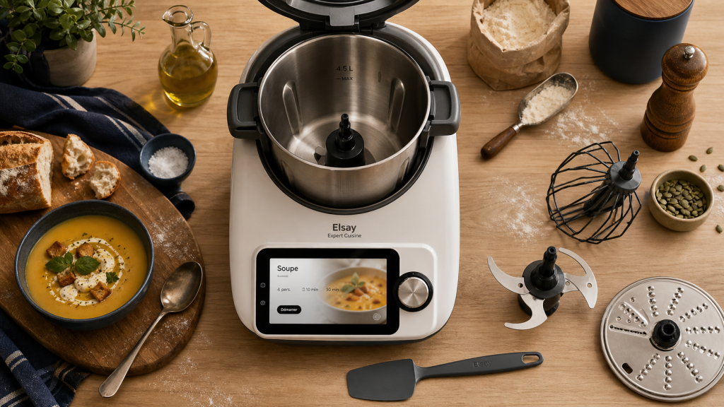 Robot multifonction Elsay : robot multifonction elsay avis, 11 fonctions, 600 recettes, écran recettes