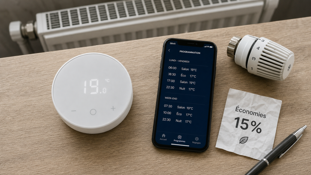 Thermostat connecté radiateur : planning et économies