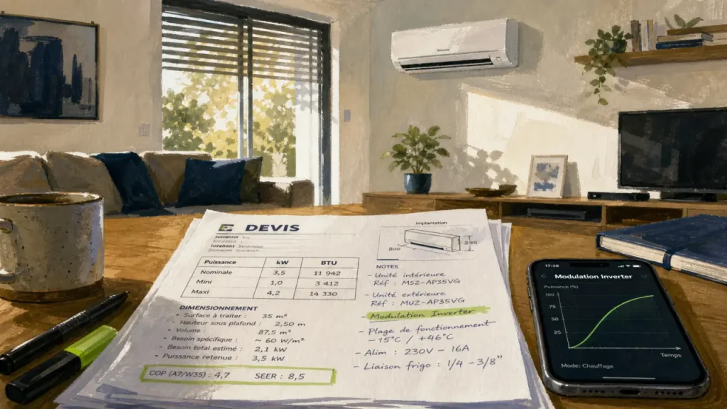 Climatiseur 100 m² : 5 à 10 kW selon l’isolation et le système choisi