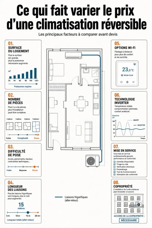 Clim prix : facteurs qui font varier le budget d'installation