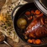 Jambonneau à la bière du nord en cocotte : viande fondante