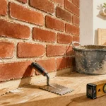 Mur en briquette intérieur : parement ou vraie maçonnerie, briquettes rouges et joints clairs